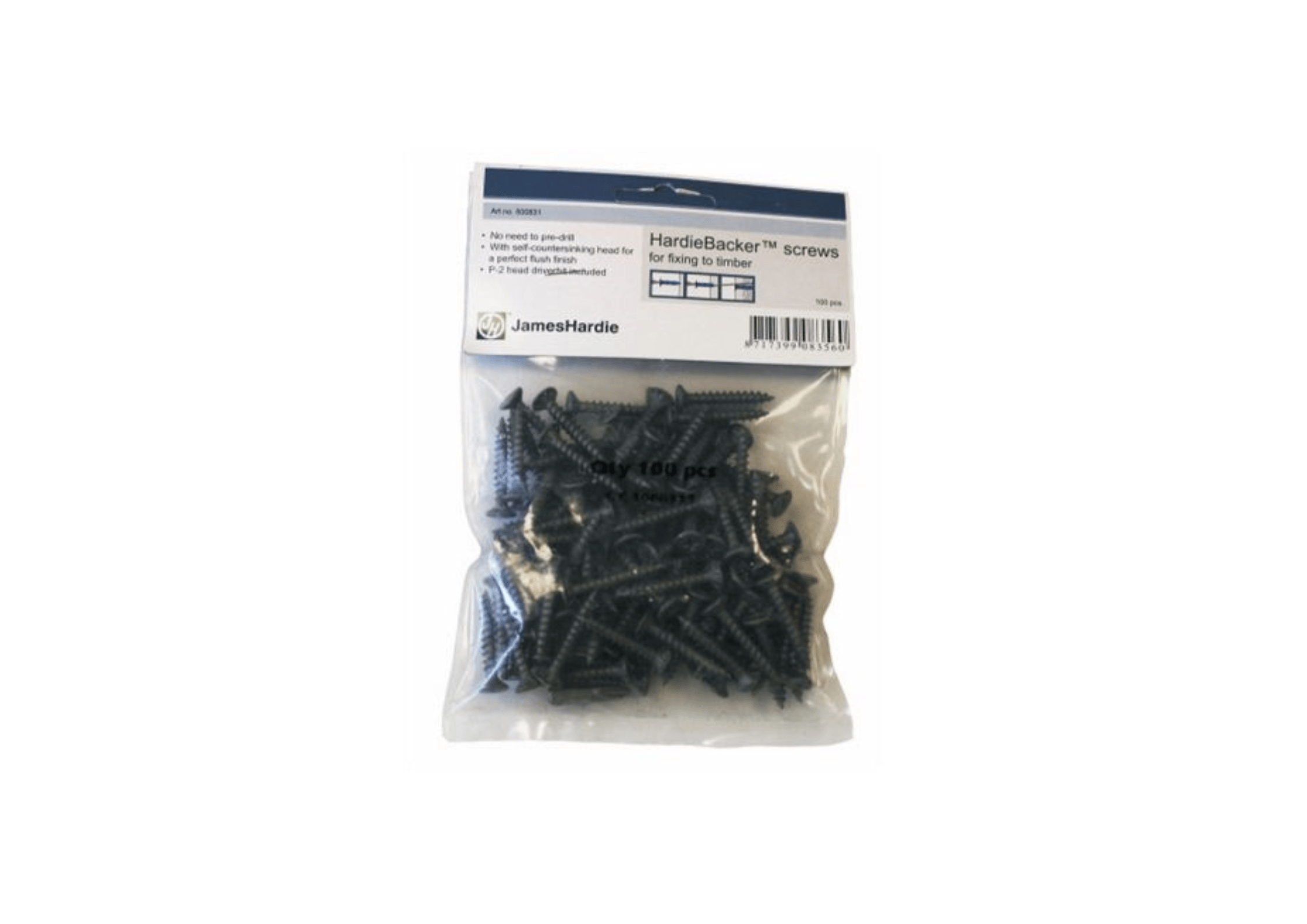 James Hardie Hardie® Backer Screws 35mm for timber frame walls (100 peices + Bit)