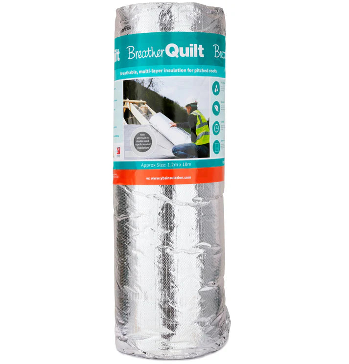 YBS Insulation Multifoil YBS BreatherQuilt Multifoil Insulation Roll | 1.2m x 10m (12m2)