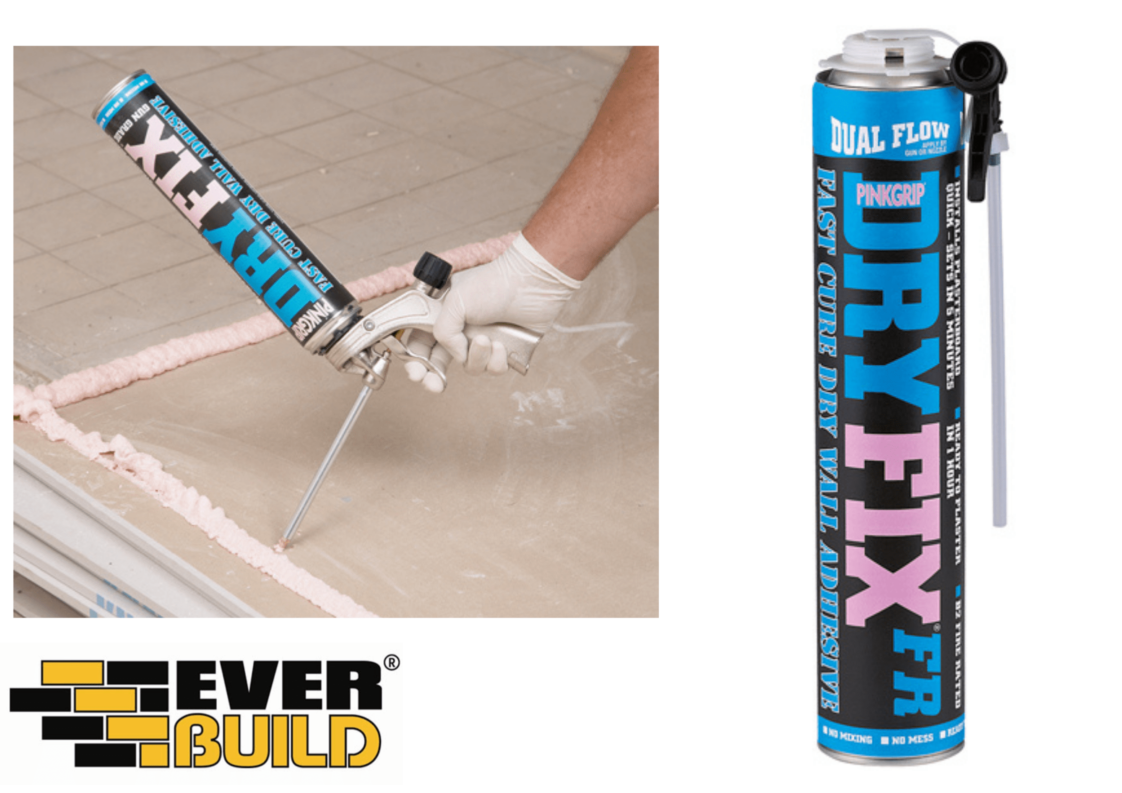 Everbuild Everbuild Pinkgrip Dryfix FR 750ml 05029347606282 IUK01014 Everbuild Pinkgrip Dryfix FR 750ml | Insulationuk.co.uk
