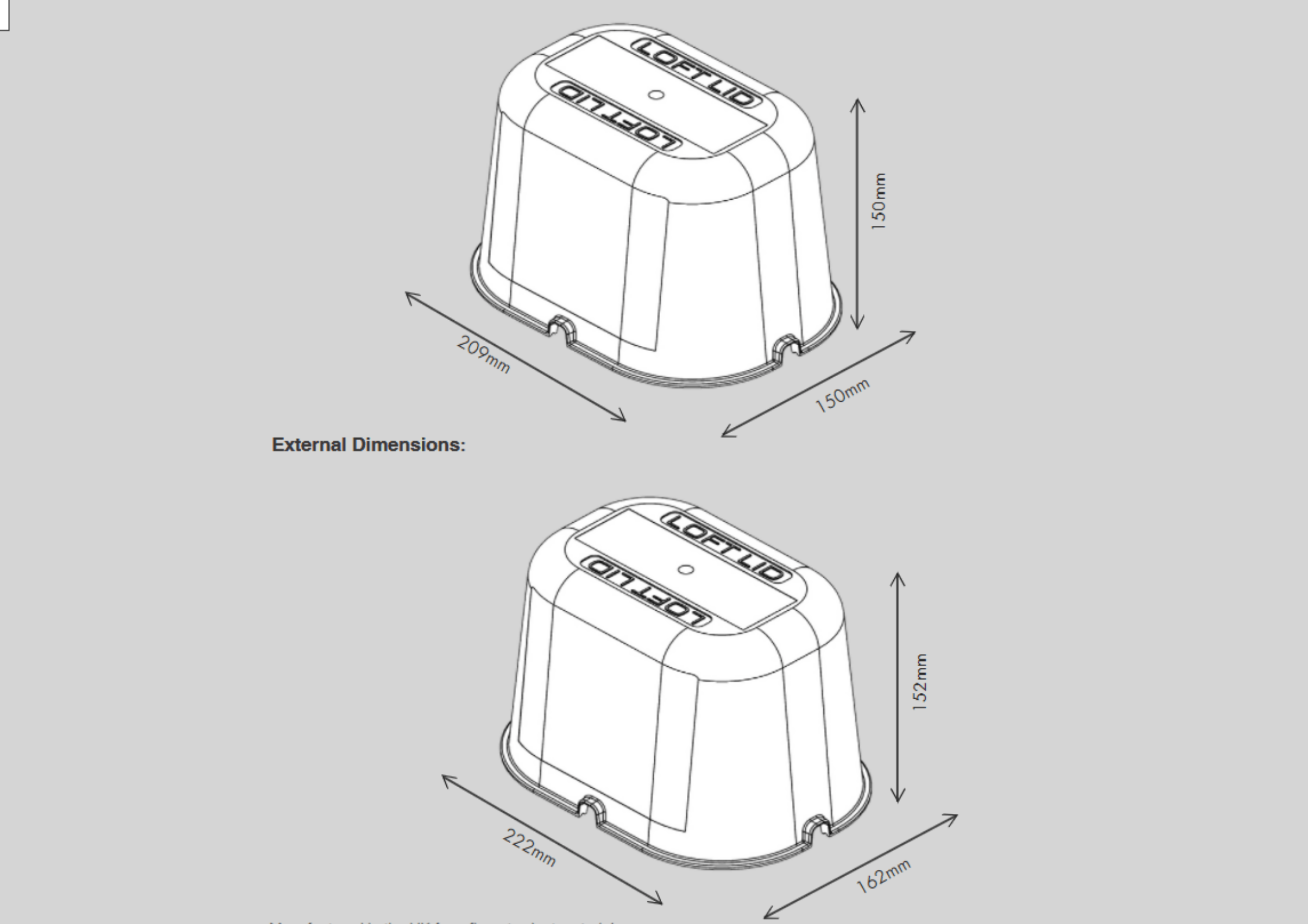 Loftleg Loft Lid Downlight Protector Hood