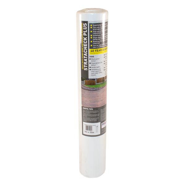 PBP 1.0m x 10m (10m2) Stratacheck Plus Heavy Duty Drainage & Stabilising Landscaping Membrane