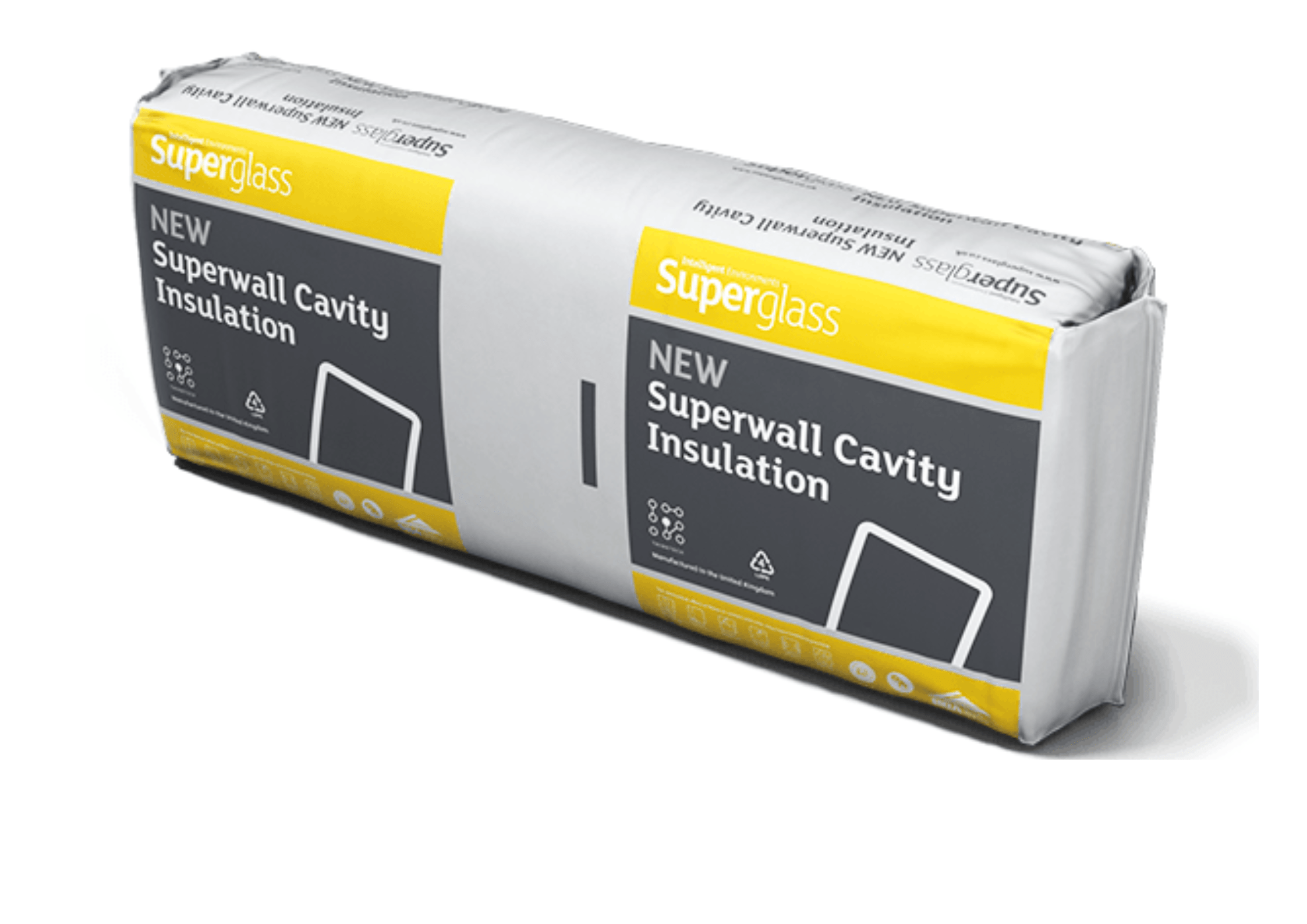 Superglass Insulation 100 x 1200 x 455mm - 8 Batts - 4.368m2 Superglass Superwall 36 Cavity Wall Batt