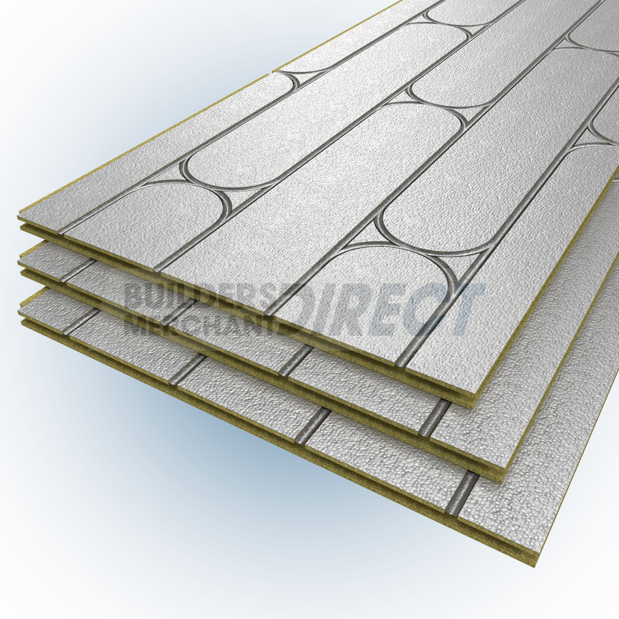 Tekwarm Insulation Tekwarm Routed Foil Faced Chipboard UFH Panel | 2400mm x 600mm x 22mm